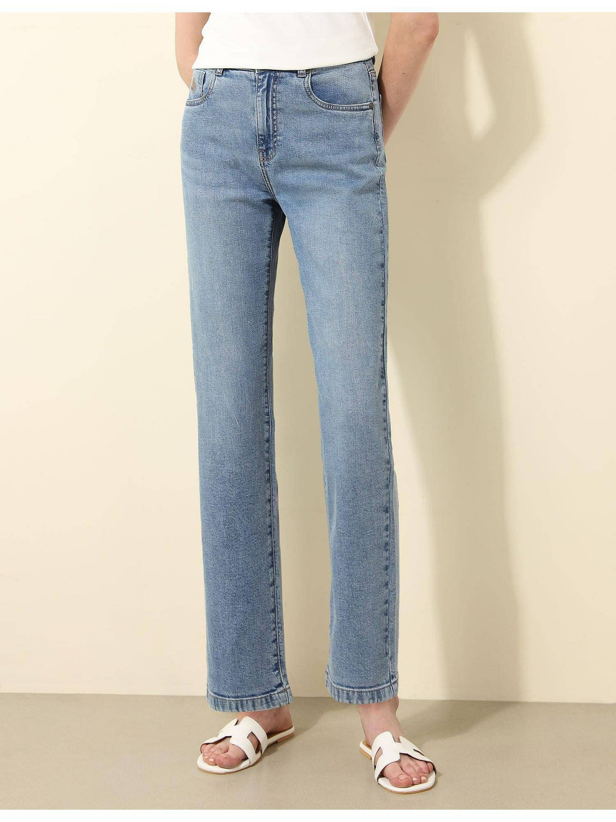 Blue High Rise Straight Fit Jeans | ST23 - view 1