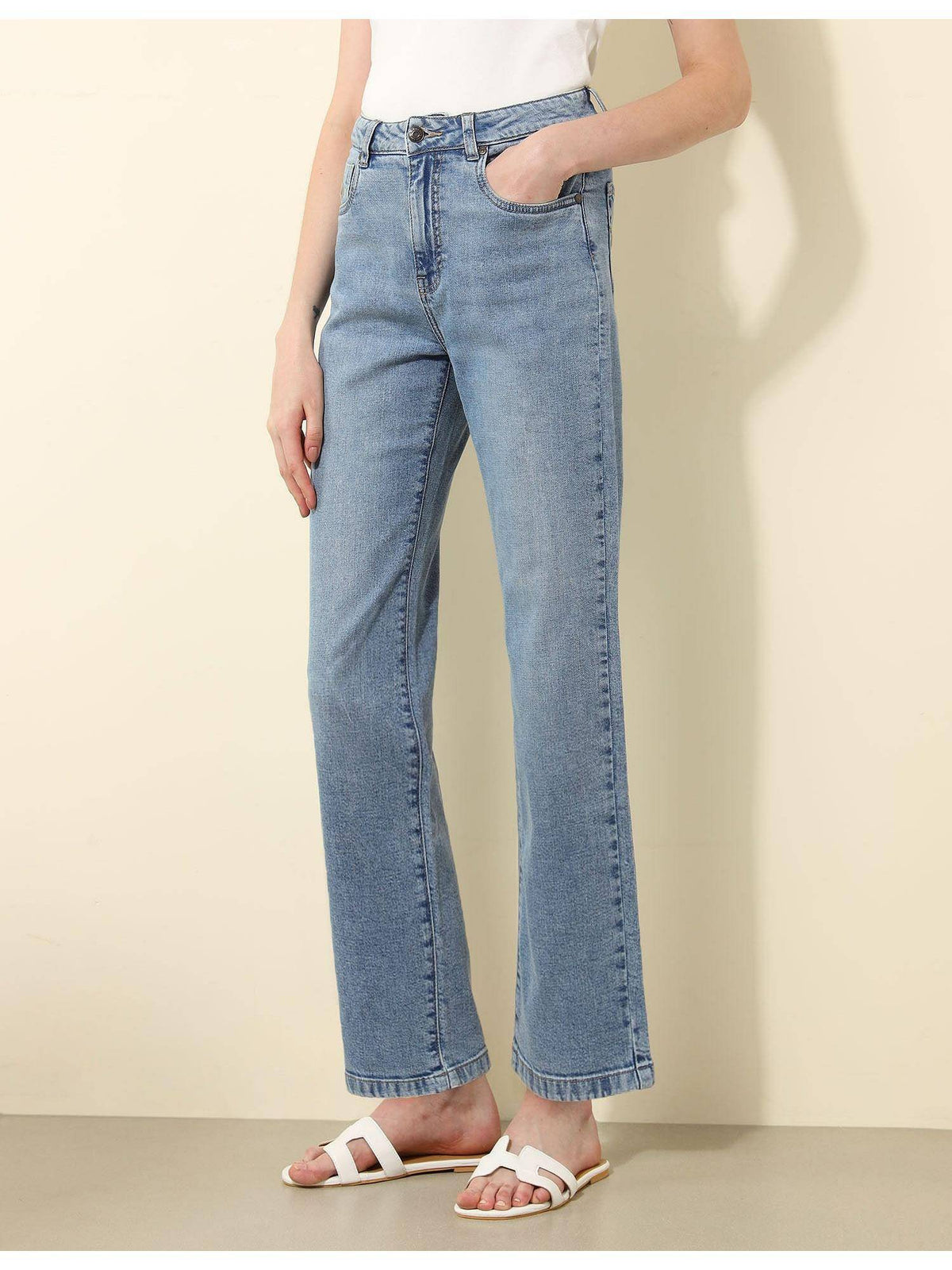 Blue High Rise Straight Fit Jeans | ST23 - view 4