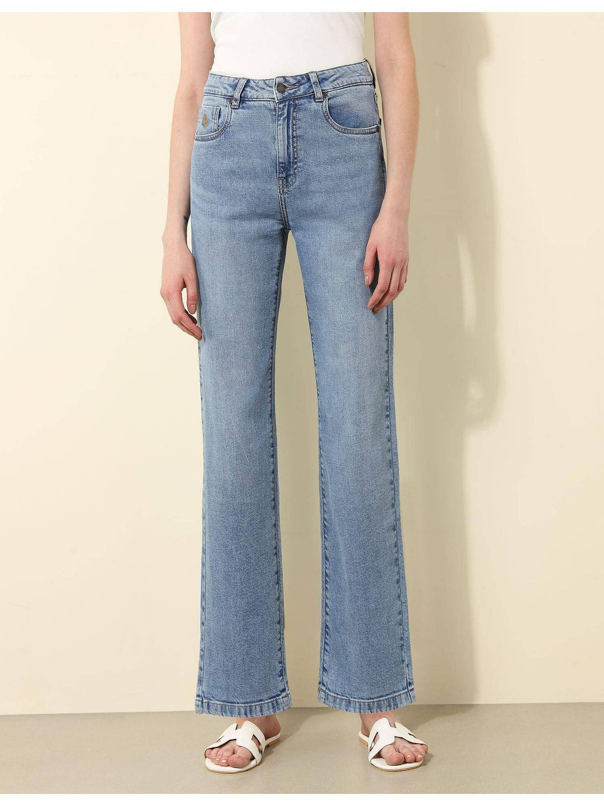 Blue High Rise Straight Fit Jeans | ST23 - view 6
