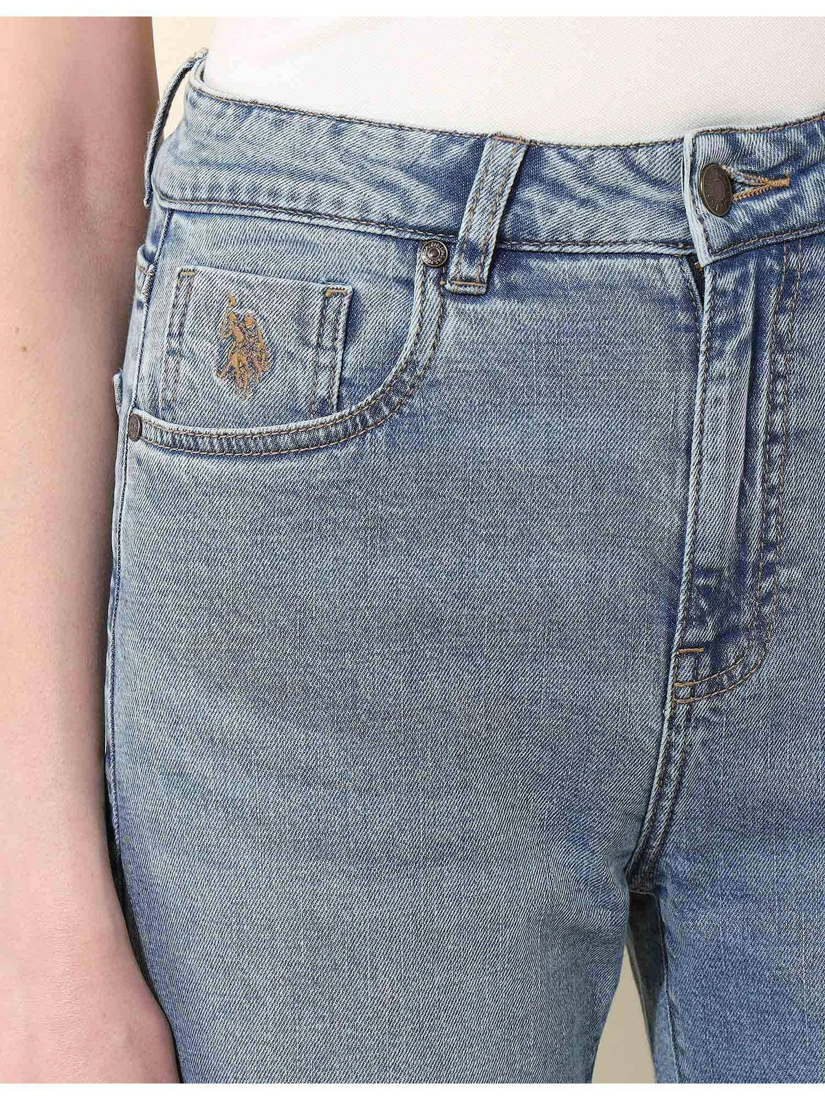 Blue High Rise Straight Fit Jeans | ST23 - view 7