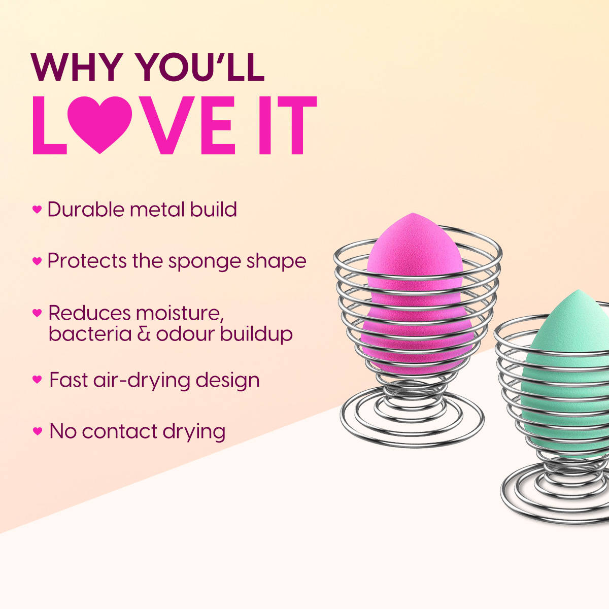 Blender Beauty Sponge Holder - Makeup Puff Drying & Display Stand Storage Case For Powder Puff | C83 - view 2