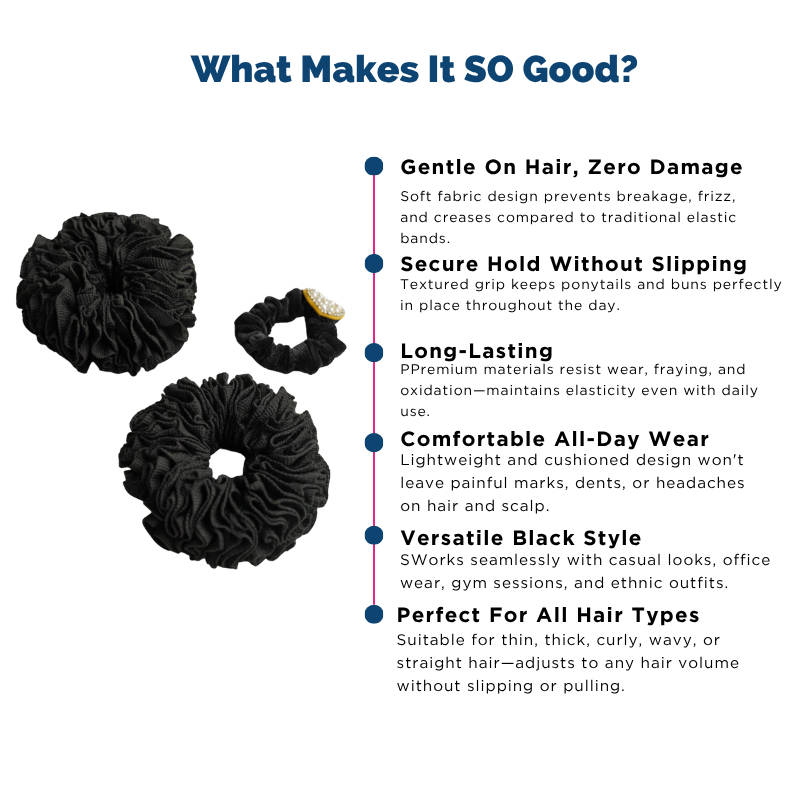 Twistana Black Scrunchies | T32 - view 2
