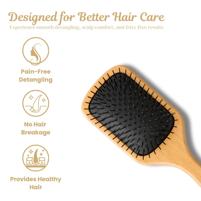 Nylon Hair Brush - Paddle With Nylon Bristles | C83 - view 2