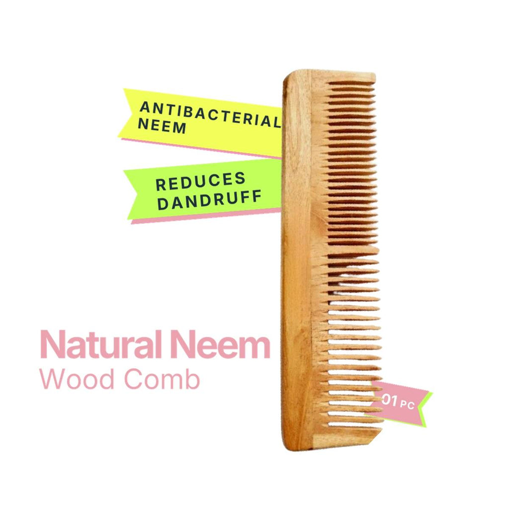 Handmade Kacchi Neem Wooden Comb | C83 - view 1