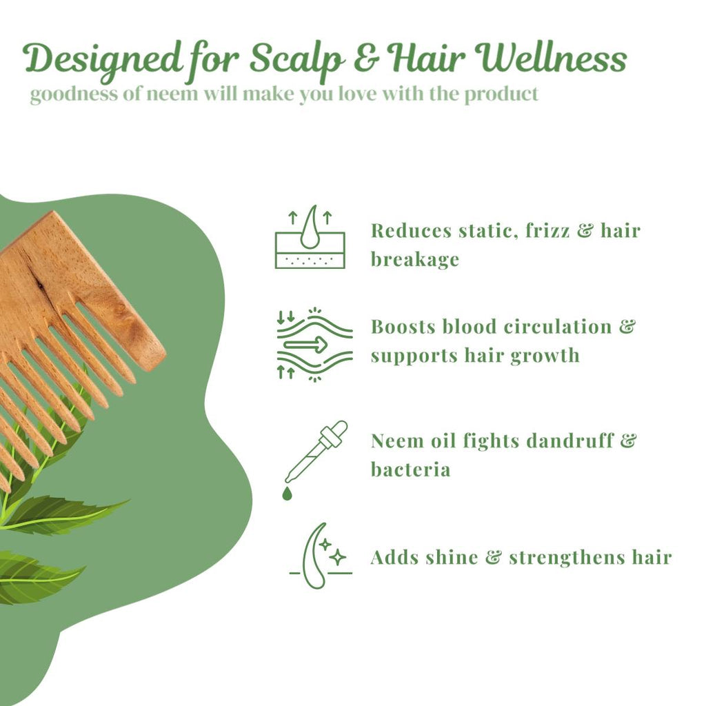 Kacchi Neem Wooden Comb | C83 - view 4