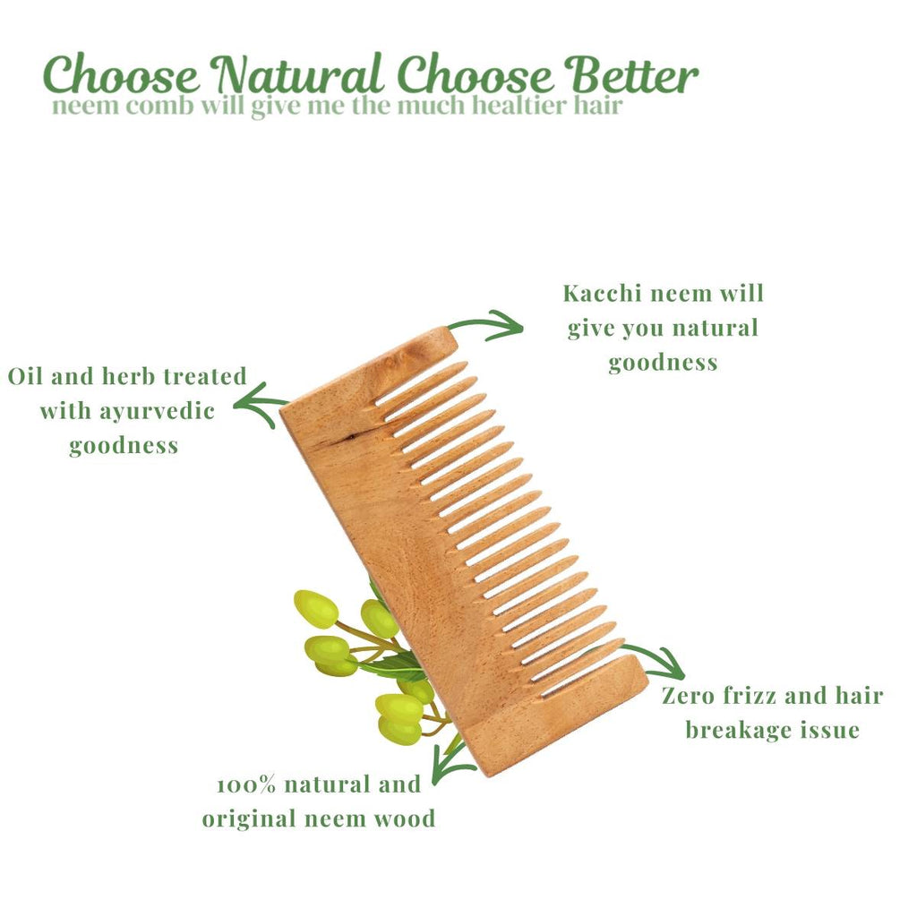 Kacchi Neem Wooden Comb | C83 - view 5