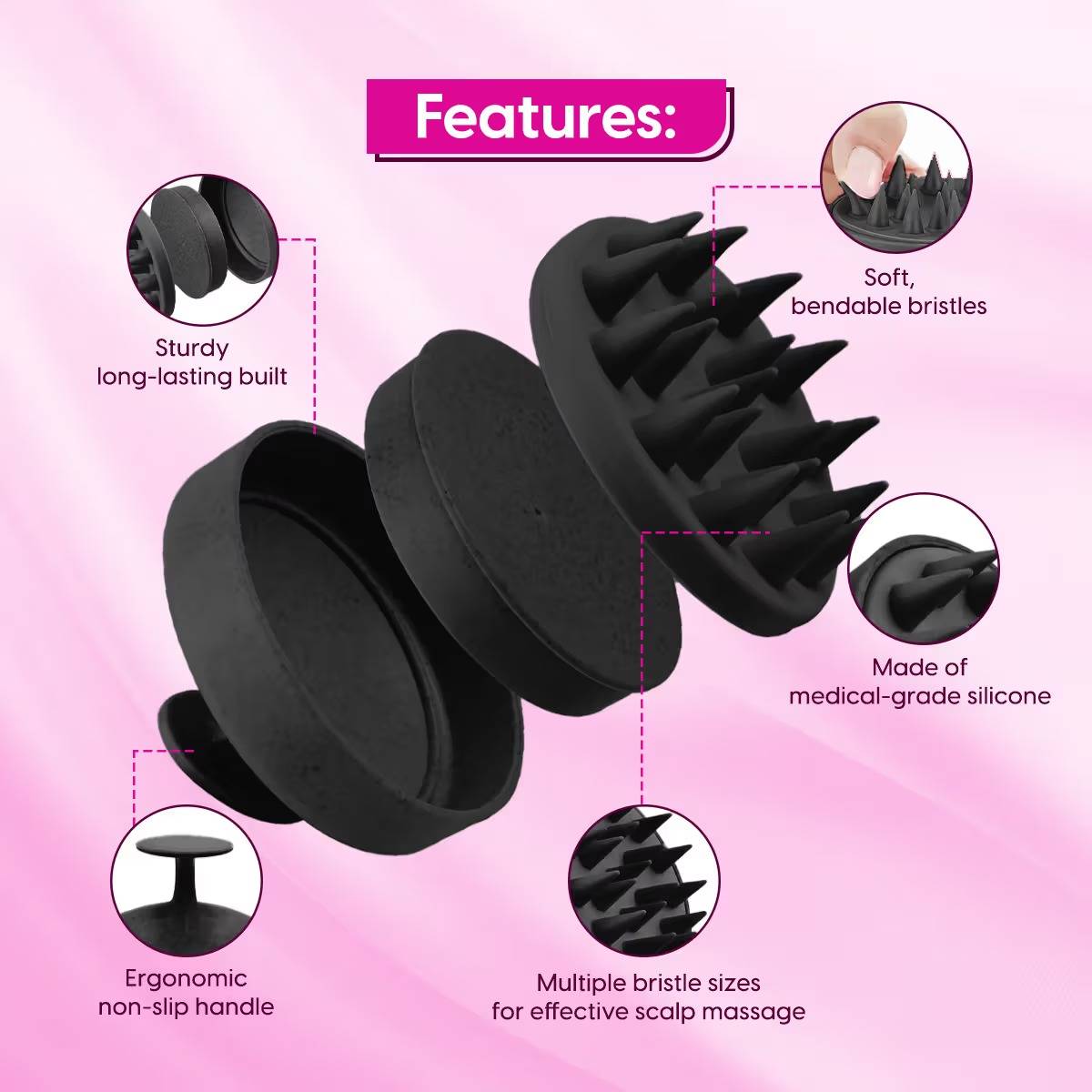 Anti-Dandruff Silicone Shampoo Scalp Brush | C83 - view 4