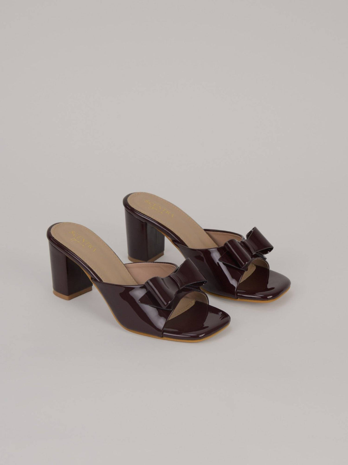 Womens Maroon Block Heels | H78 - view 5