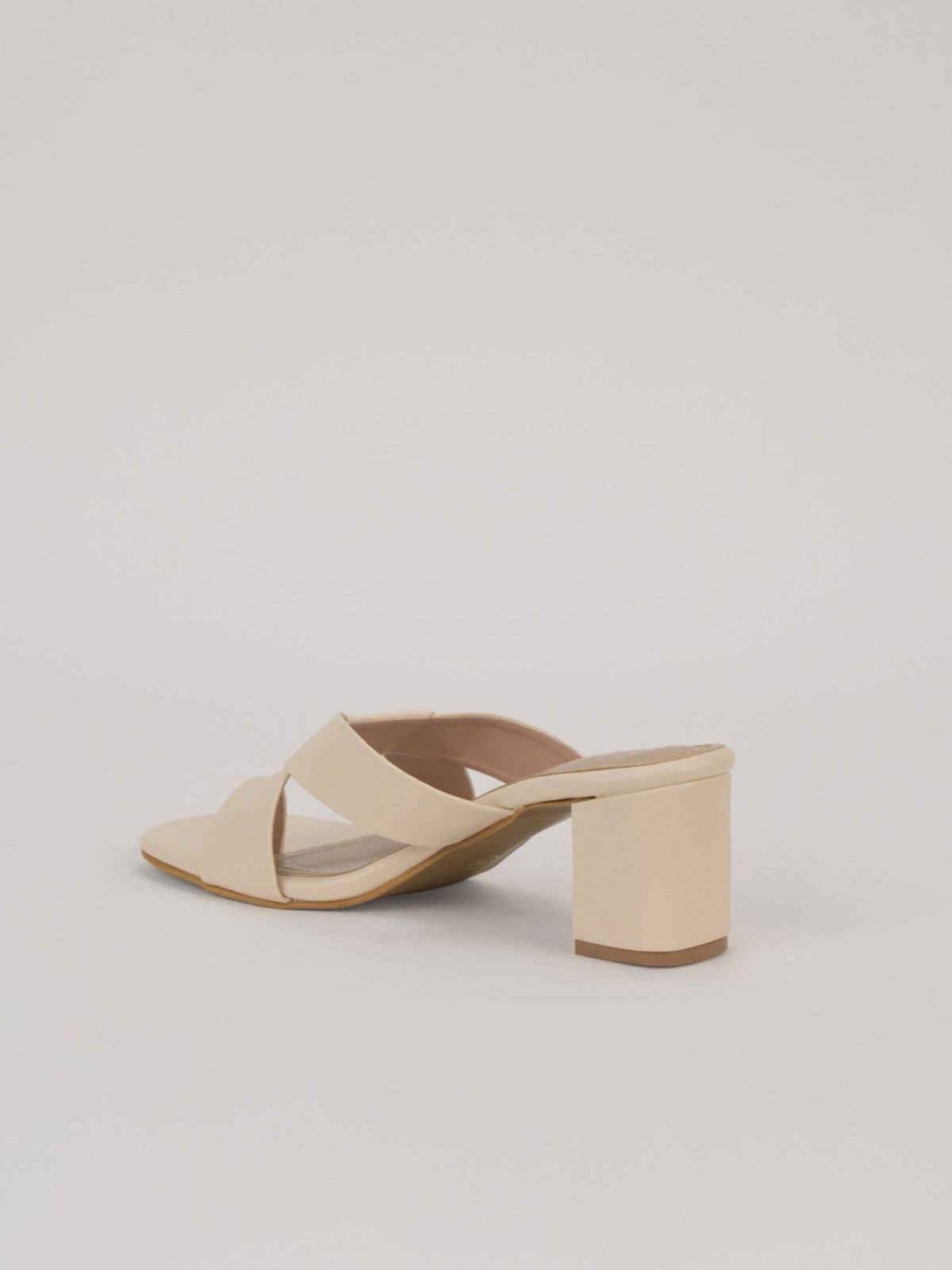 Womens Cream Block Heels | H78 - view 3
