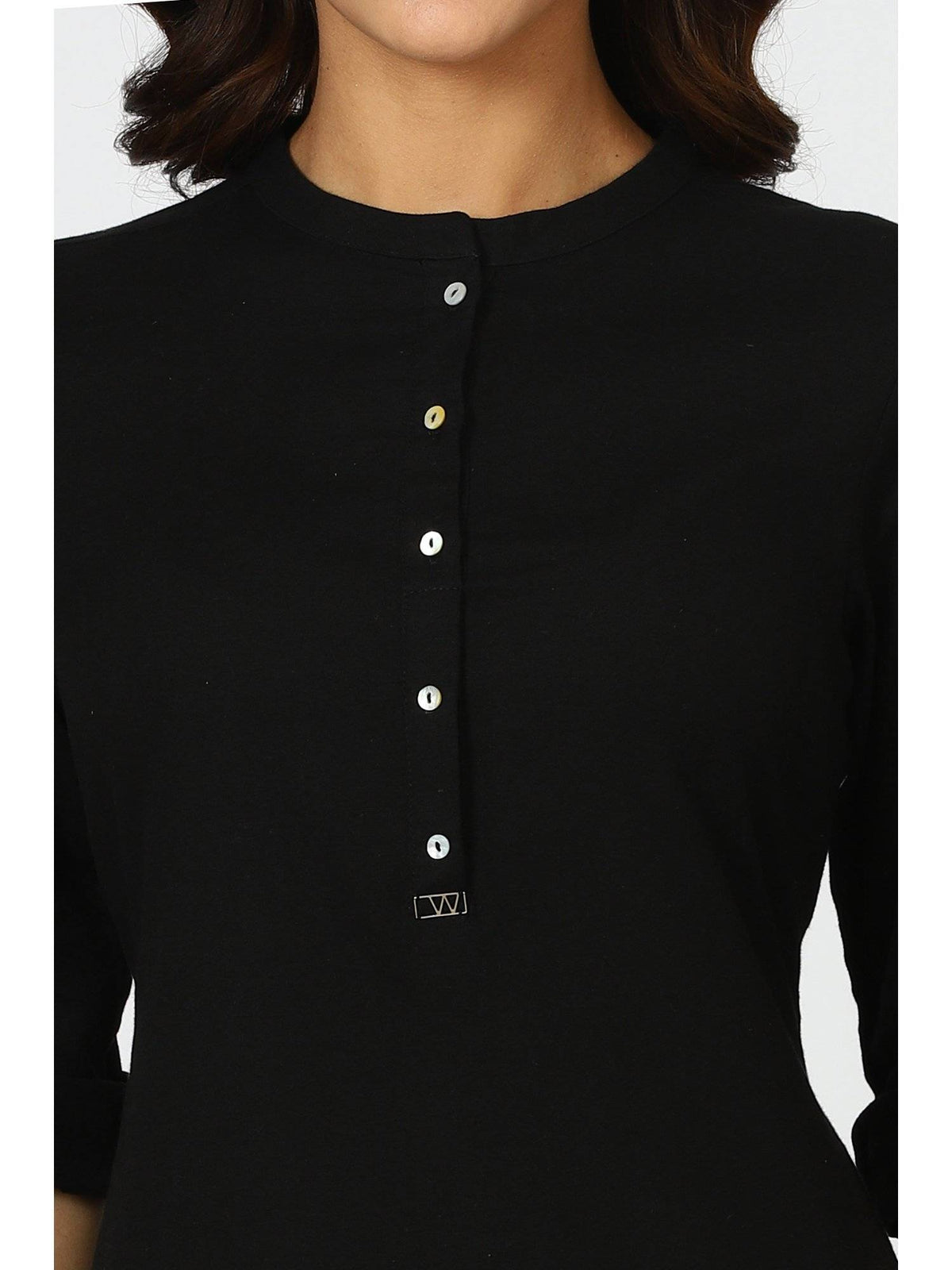Mandarin Collar Cotton Blend Straight Kurta White | KDG - view 38