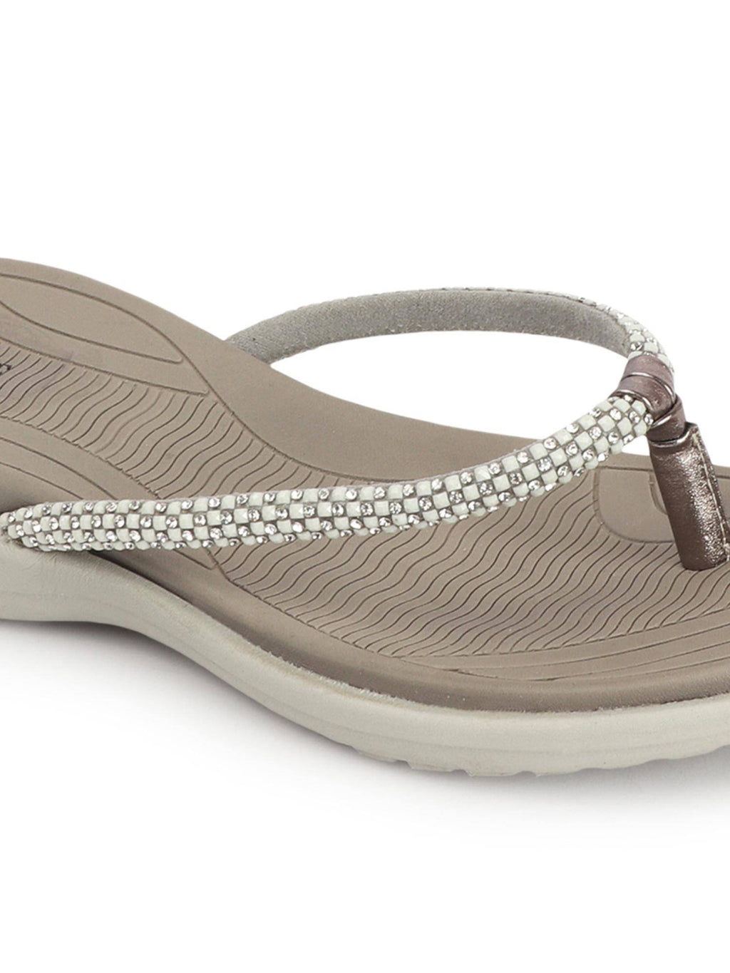 Grey Women Slip-On Comfort Sandals | SD89 - view 8