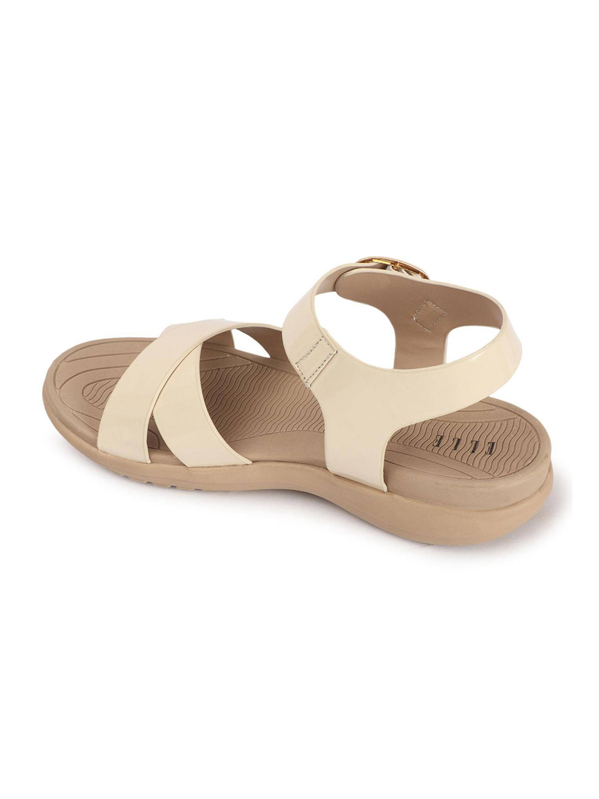 Beige Women Buckle Comfort Sandals | SD89 - view 6