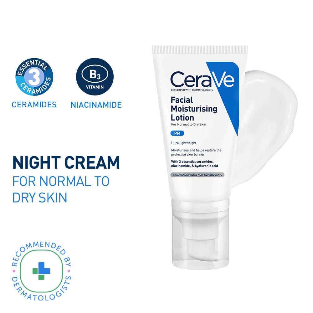 PM Facial Moisturizer Lightweight Night Cream with Ceramides, Niacinamide & Hyaluronic Acid | B20 - view 1