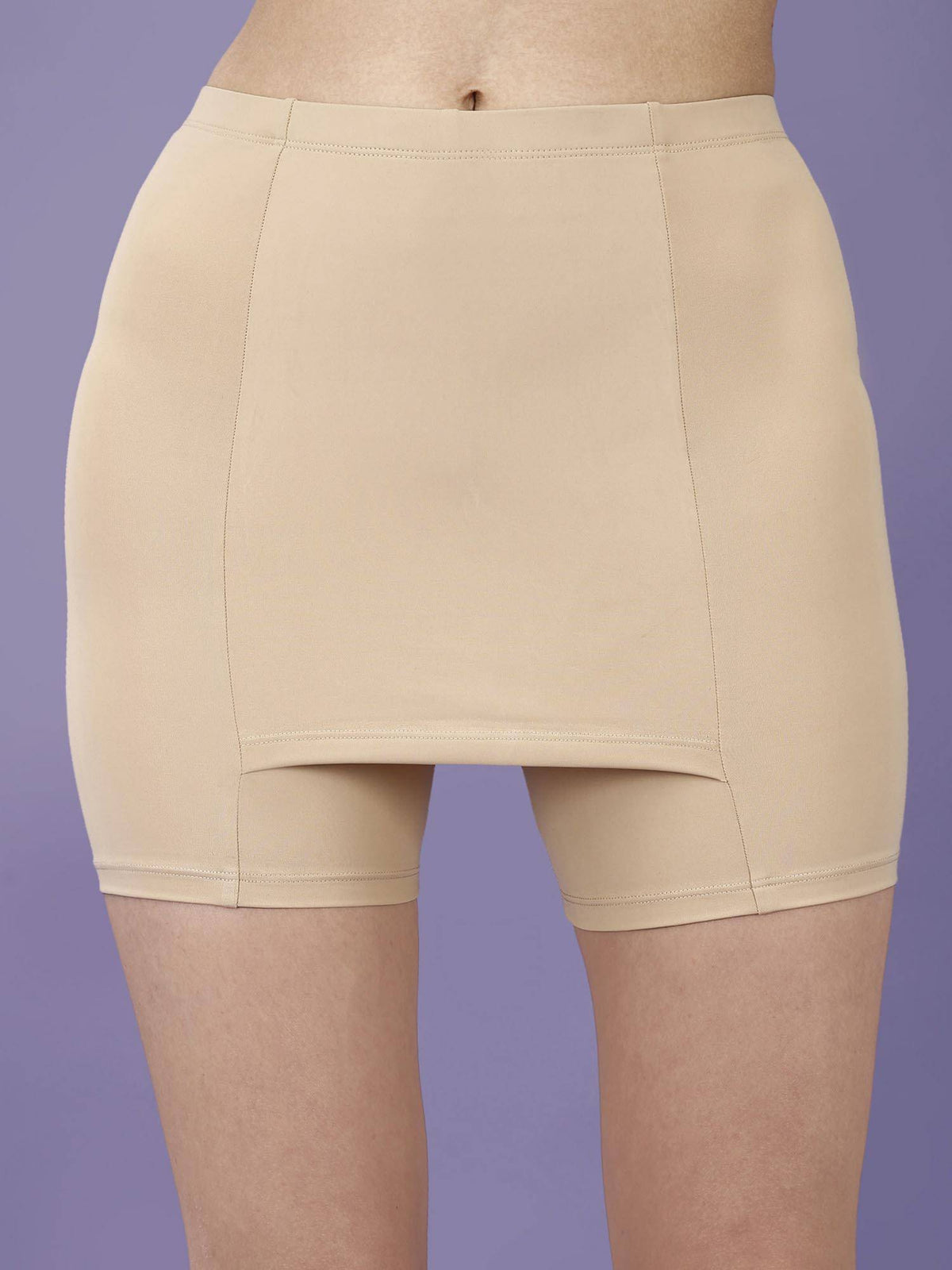 Brown Mid Rise Above Knee Length Cycling Shorts with No V-Line - view 13