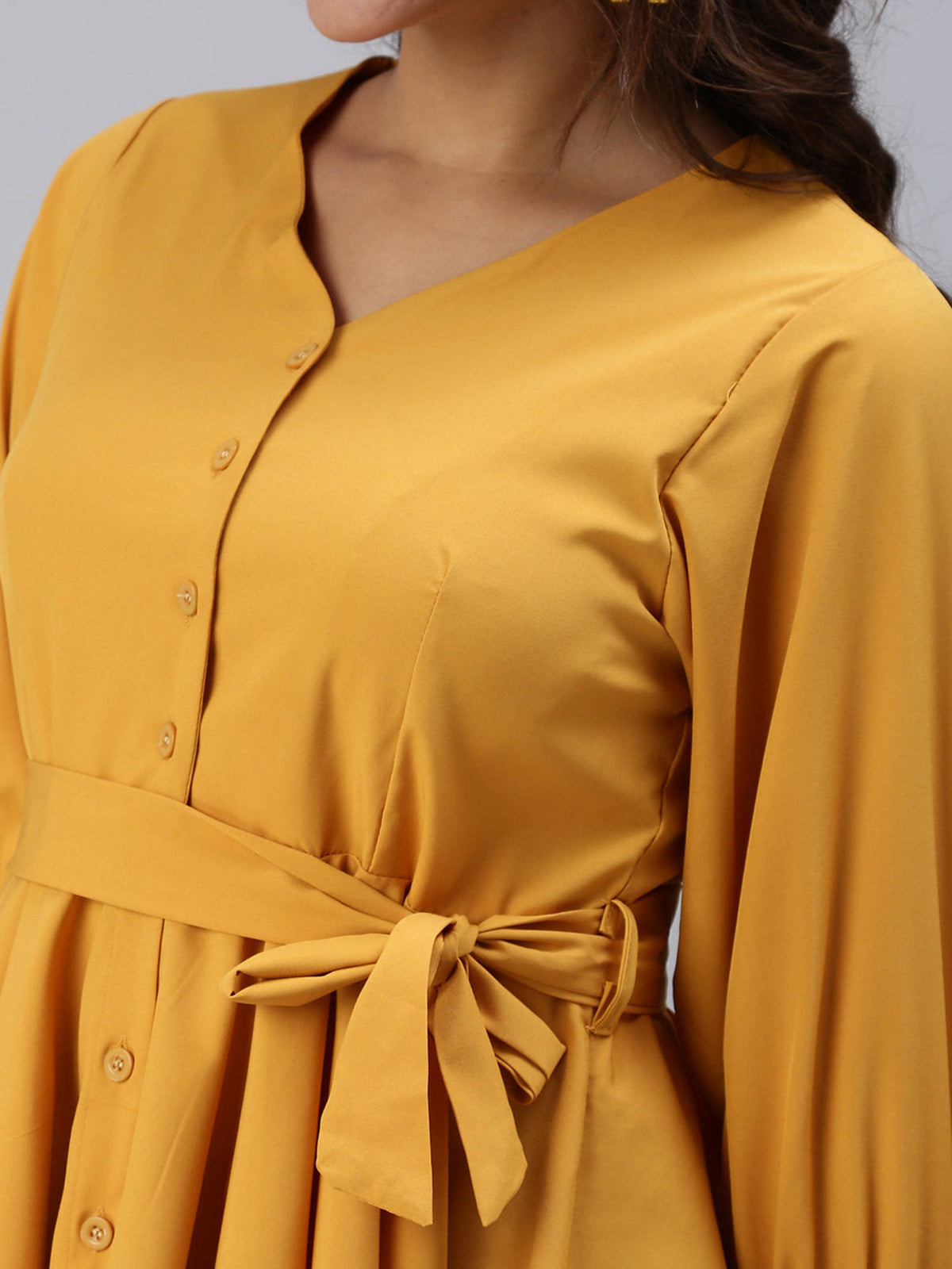 Women Mustard Solid Peplum Top | pt51 - view 6