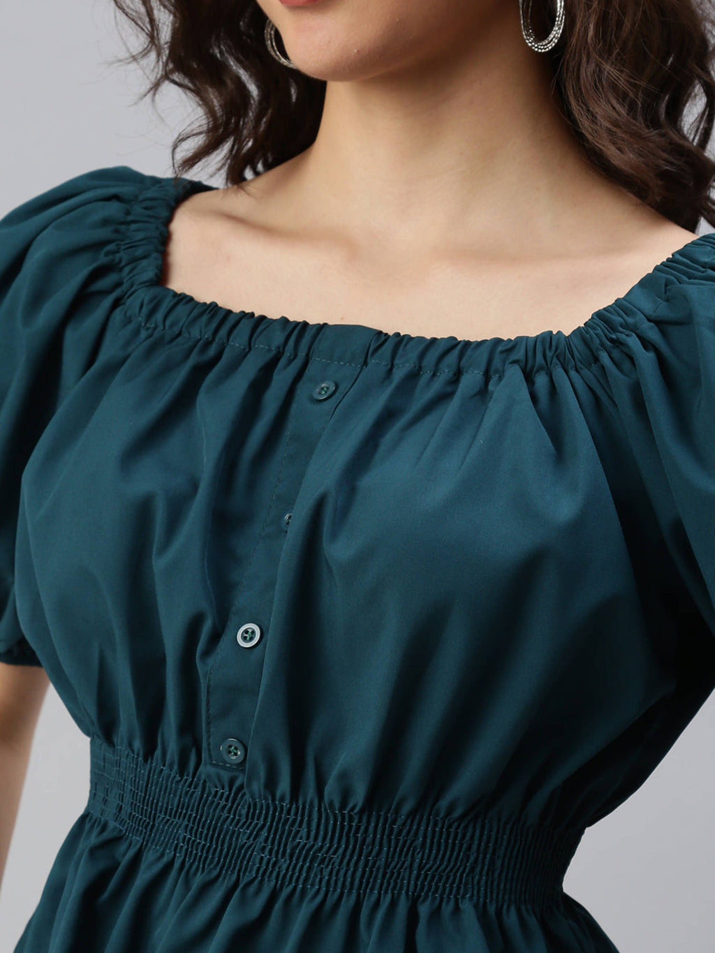Women Green Solid Peplum Top | pt51 - view 6