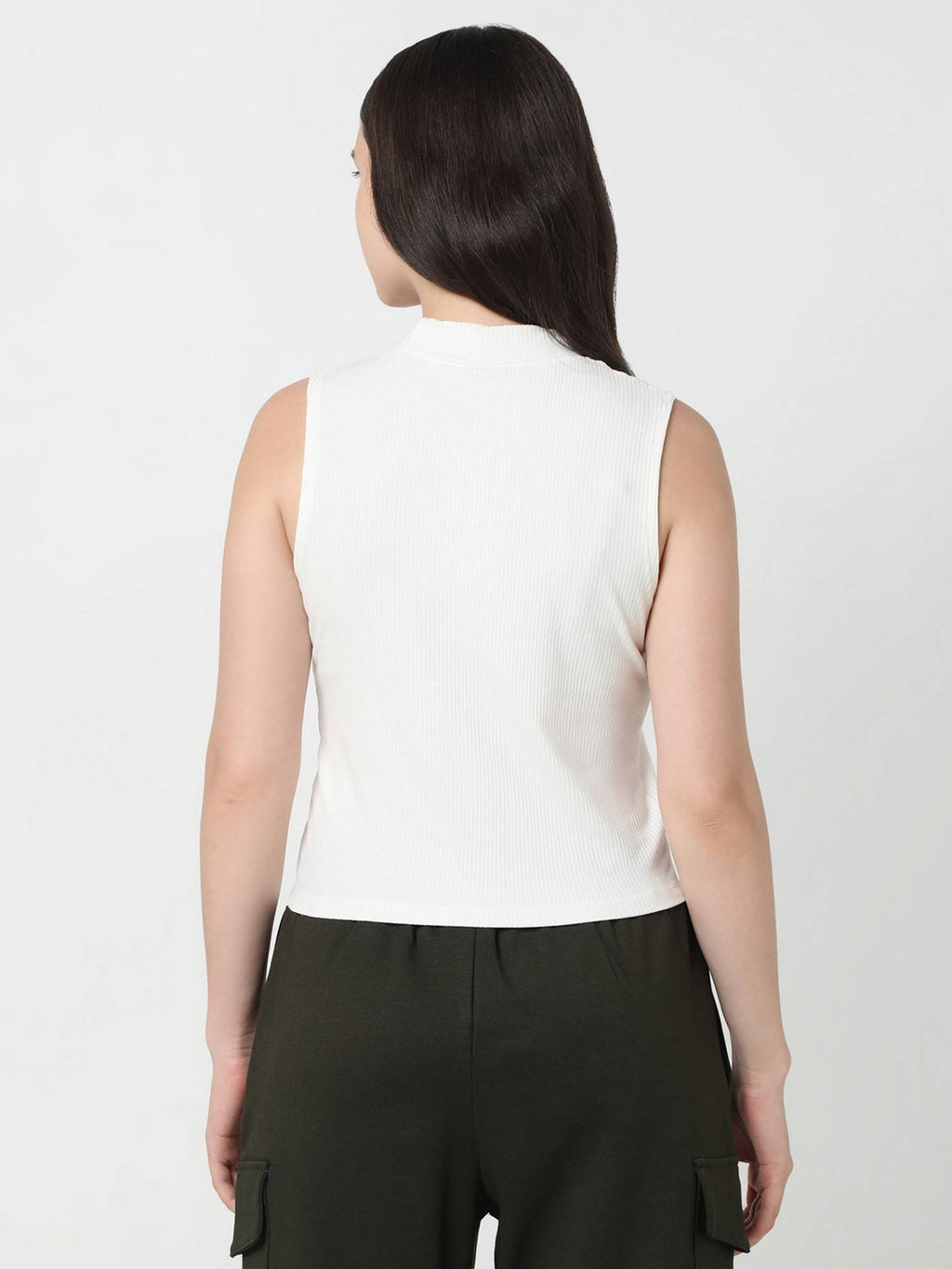 Solid Slim Women Beige Tank Top | TT98 - view 12