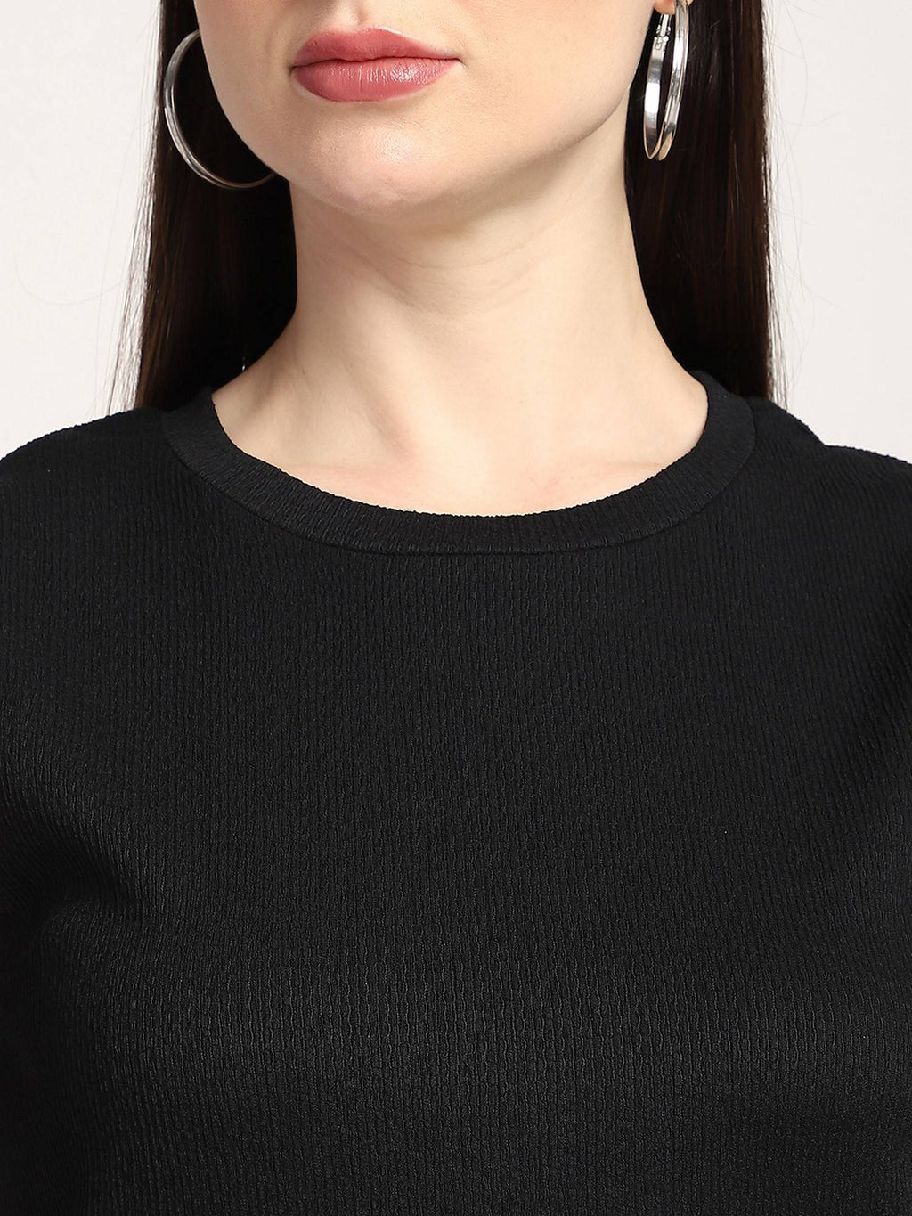 Ribbed Regular Women Black Tank Top | TT98 - view 4