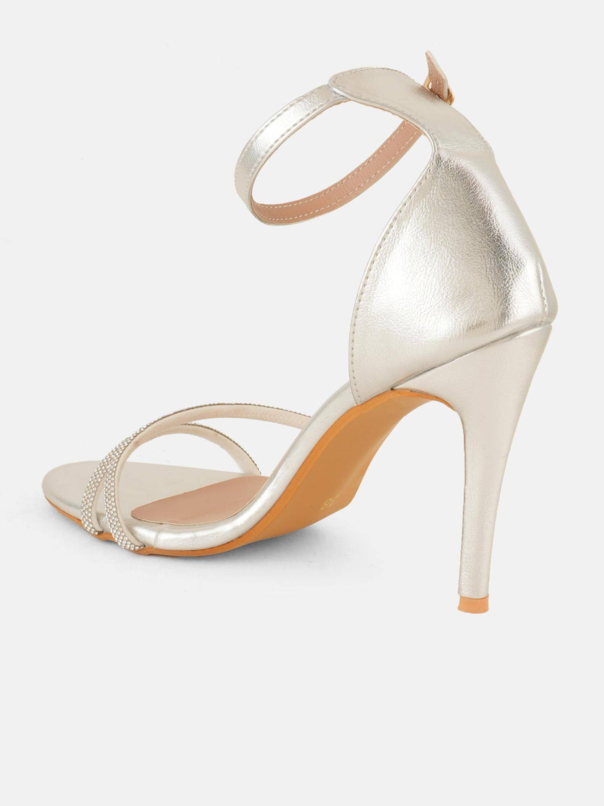 Womens Silver Party Heels | H78 - view 3