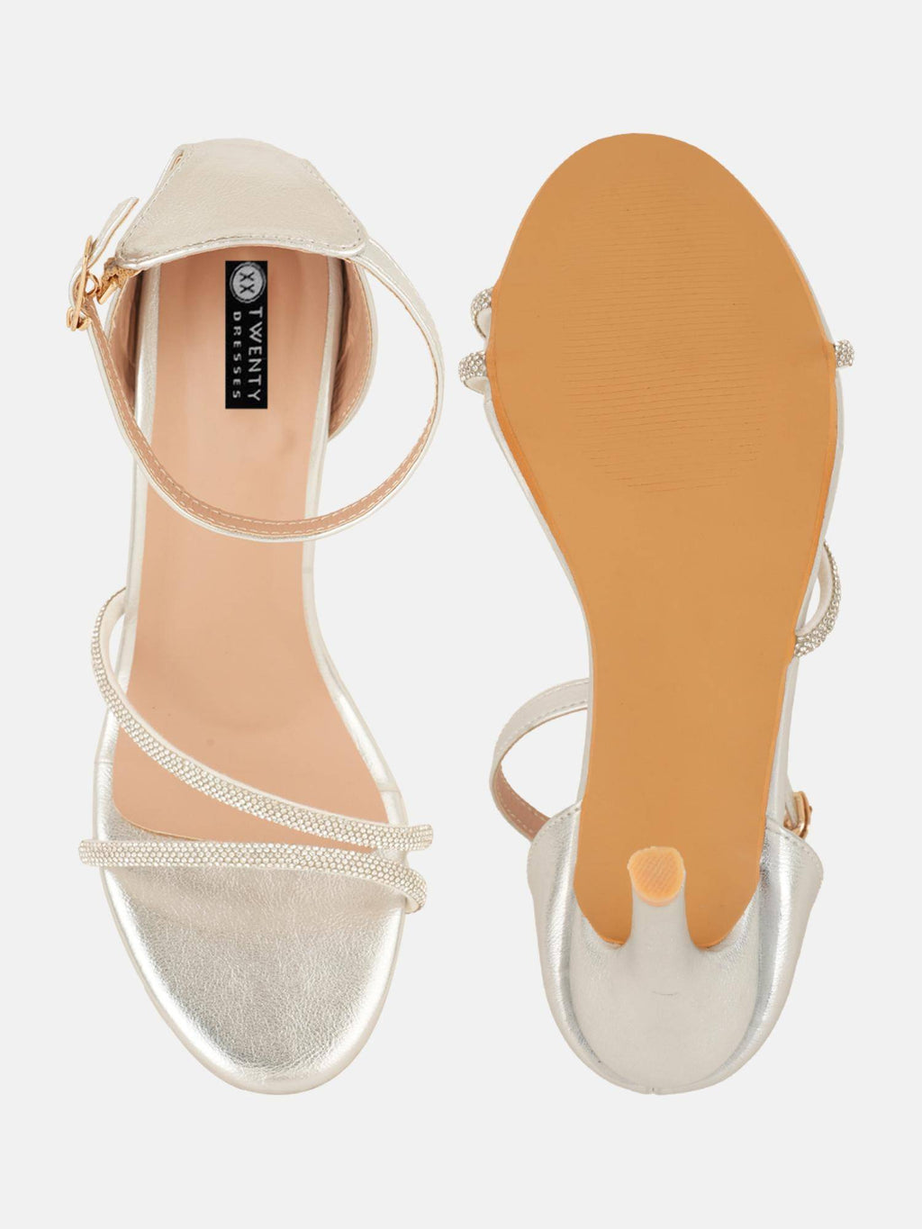 Womens Silver Party Heels | H78 - view 5