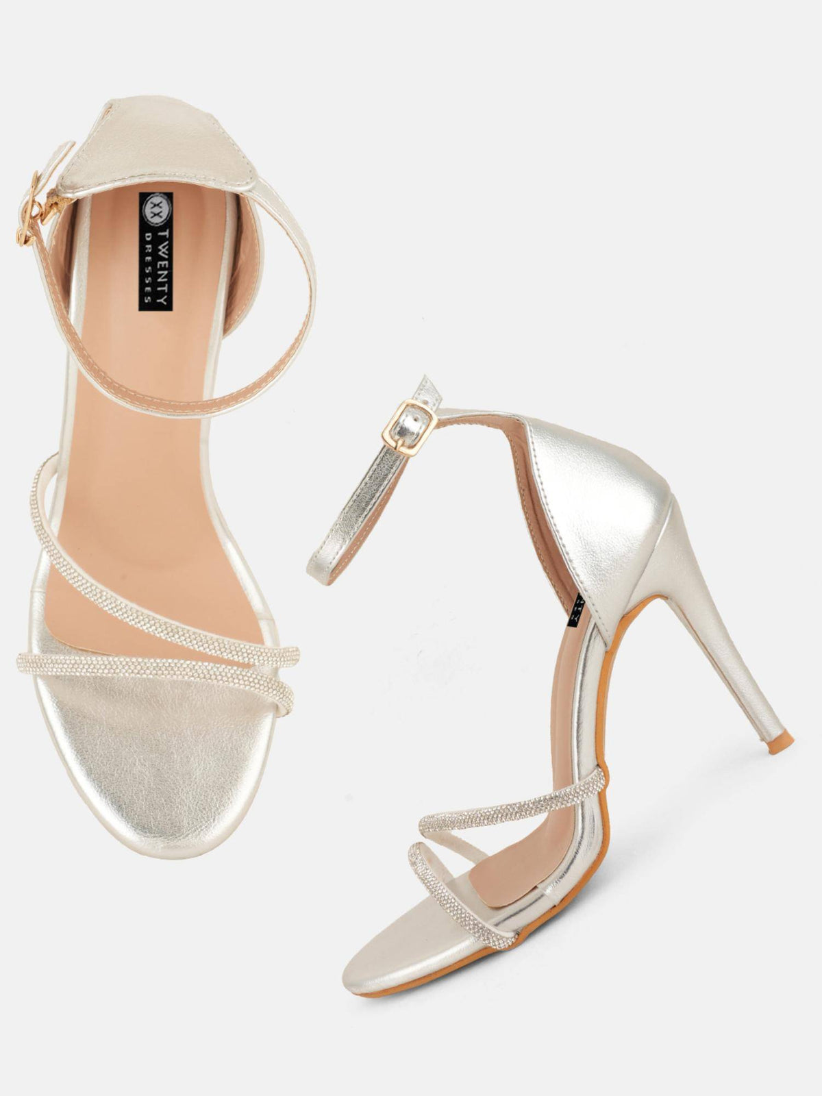 Womens Silver Party Heels | H78 - view 6