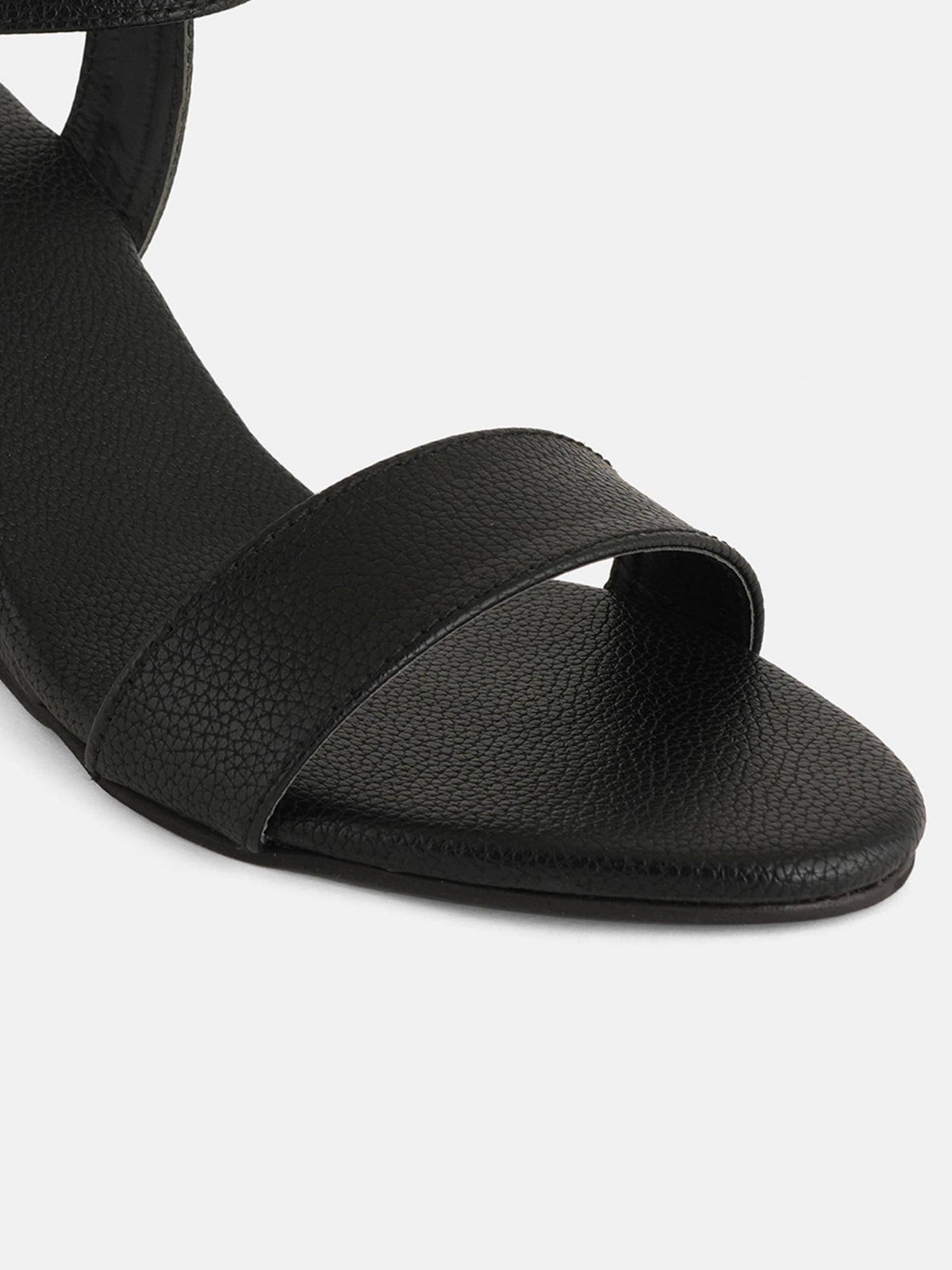 Womens Black Party Wedge Heels | H78 - view 4