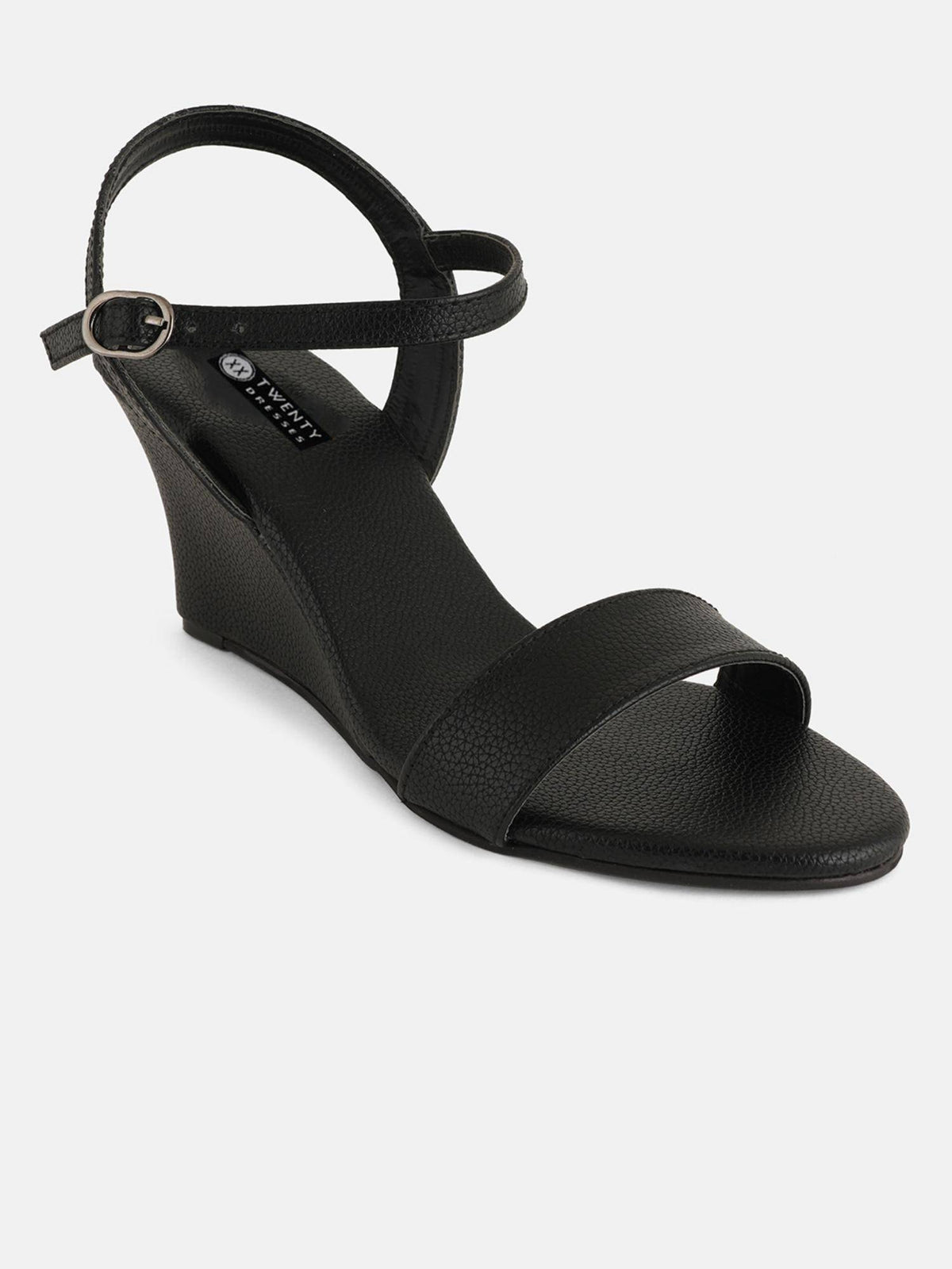 Womens Black Party Wedge Heels | H78 - view 5