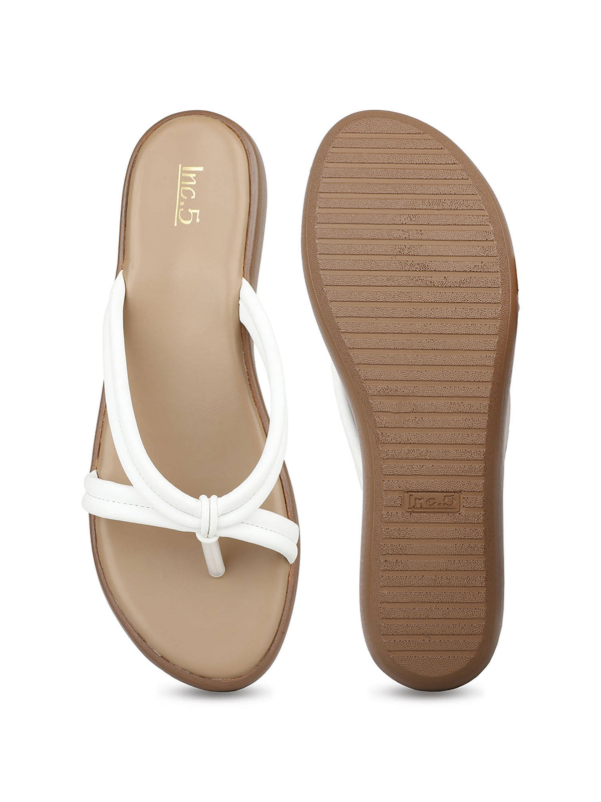 Womens White Party Wear Striped Round Toe Sandal Heels | H78 - view 5