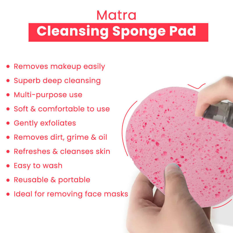 Face Cleansing Sponge Pad Puff - Pack of 2 | T32 - view 4