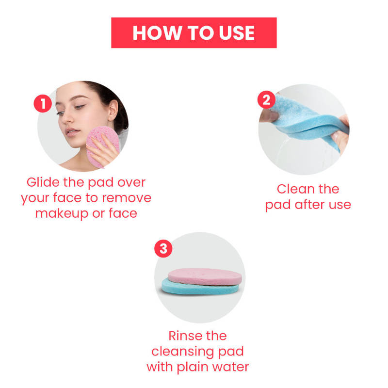 Face Cleansing Sponge Pad Puff - Pack of 2 | T32 - view 7