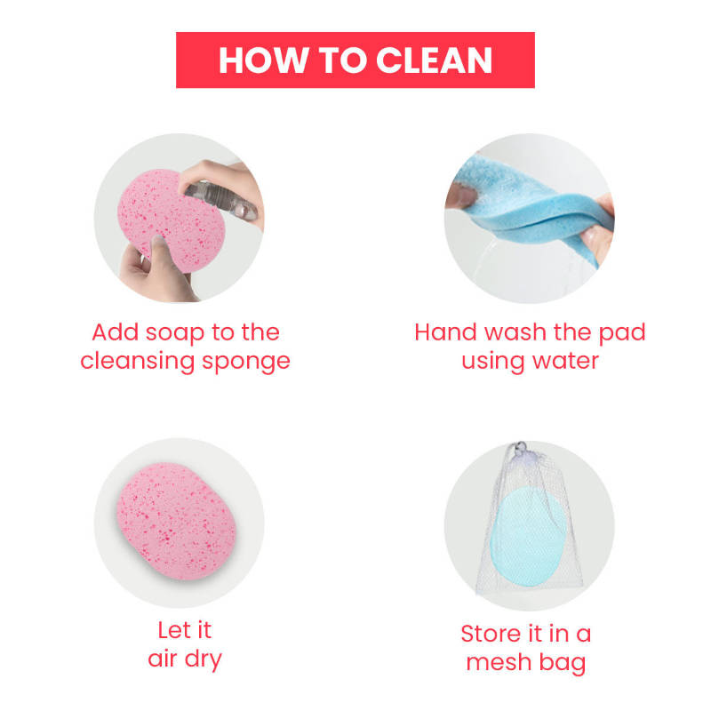 Face Cleansing Sponge Pad Puff - Pack of 2 | T32 - view 8