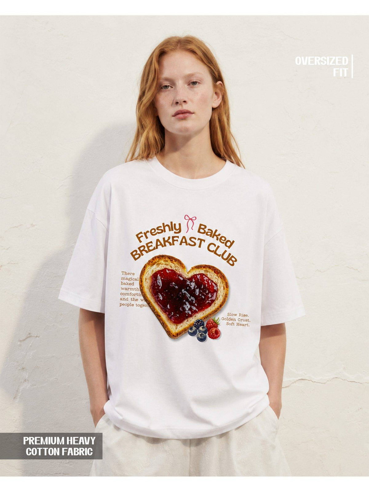 White Freshly Baked Breakfast Club Oversized T-Shirt | TS56 - view 4