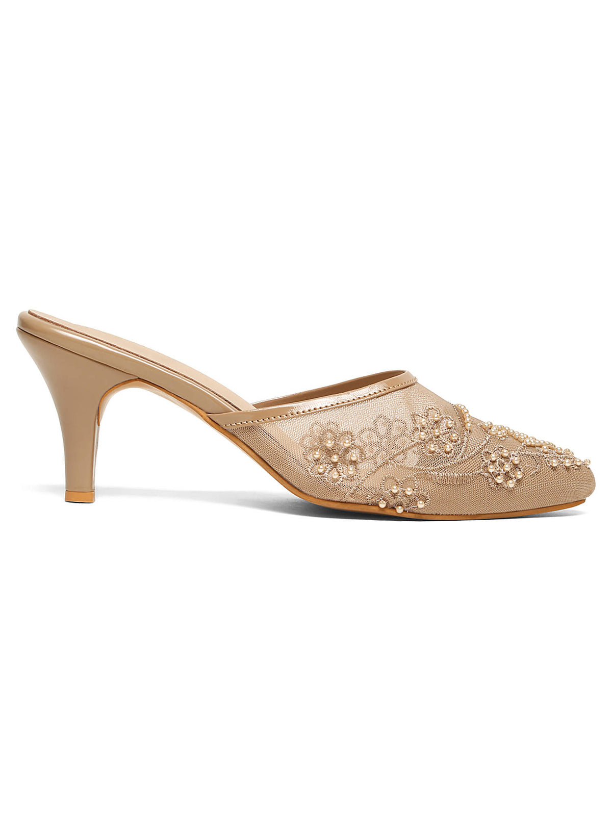 Beige Color Festive Mules | H78 - view 3