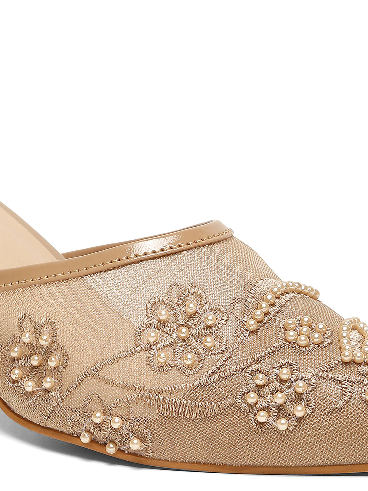Beige Color Festive Mules | H78 - view 4