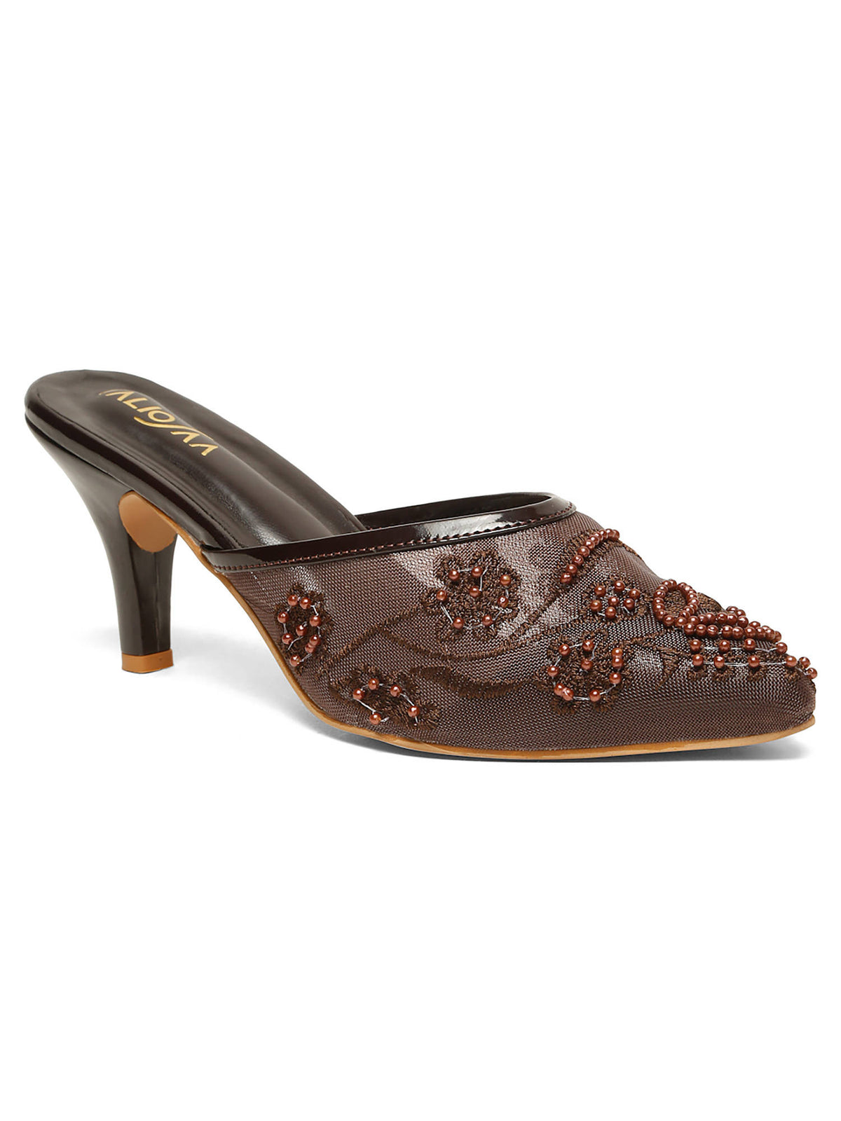 Brown Color Festive Mules | H78 - view 2