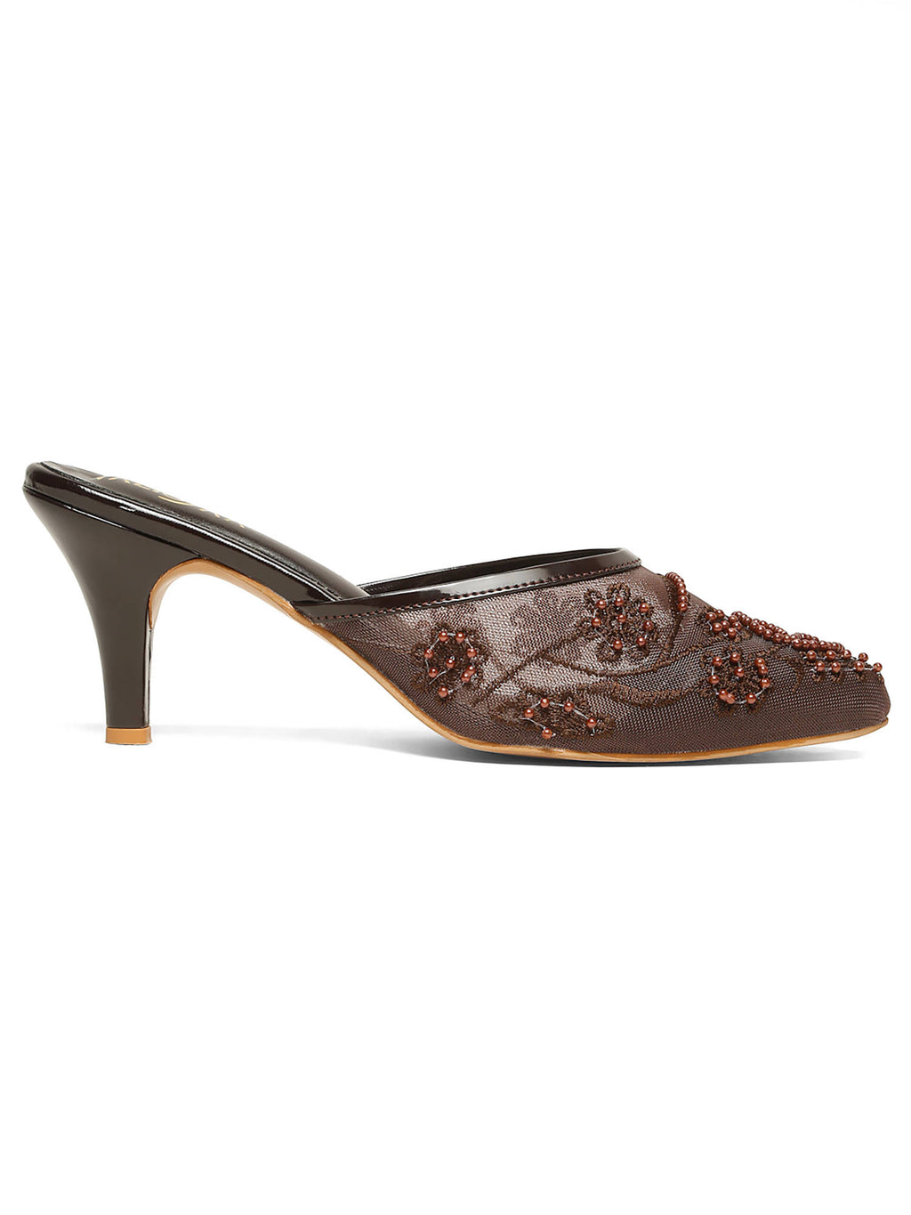 Brown Color Festive Mules | H78 - view 3