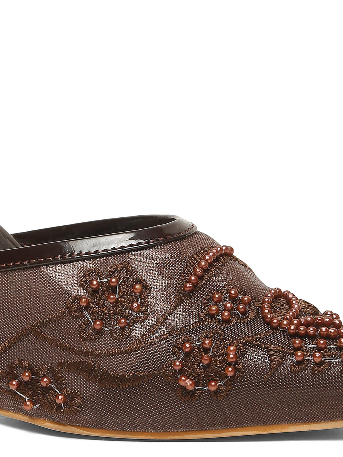 Brown Color Festive Mules | H78 - view 4