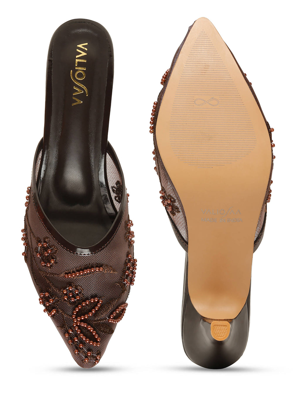 Brown Color Festive Mules | H78 - view 6