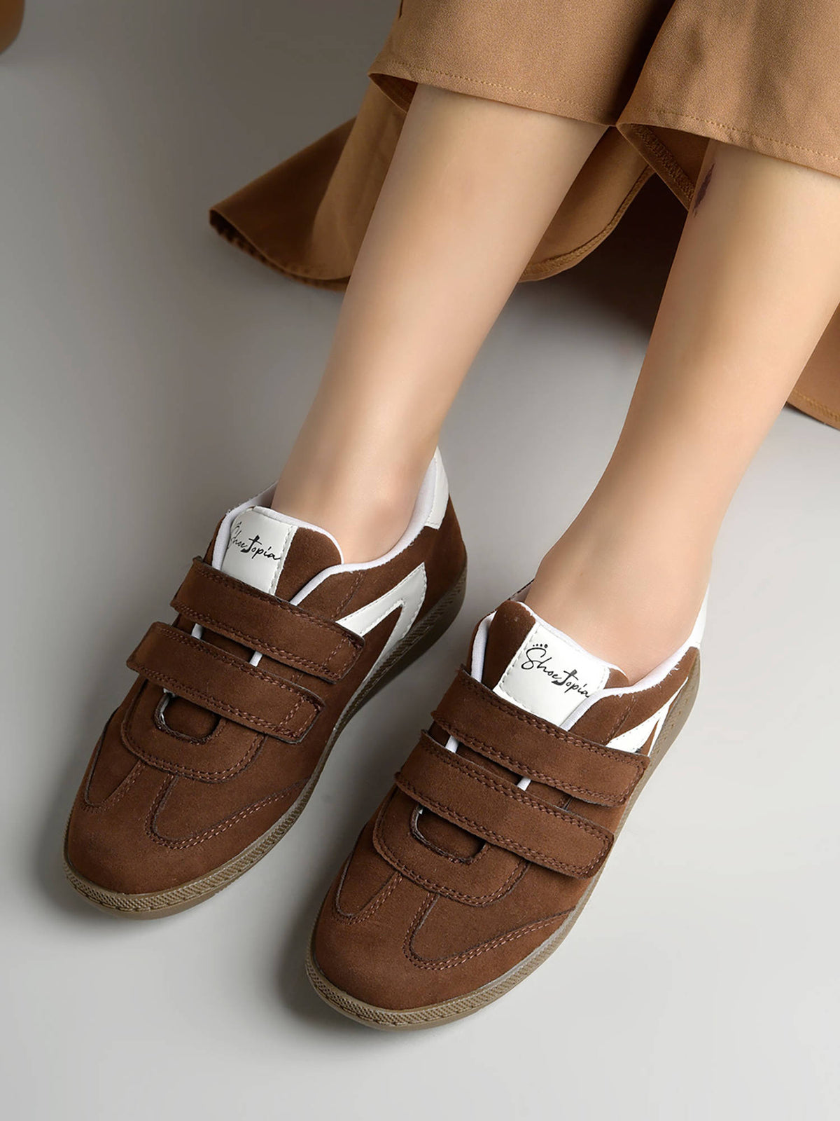 Women's Black Double Strap Casual Sneakers | SN09 - view 6