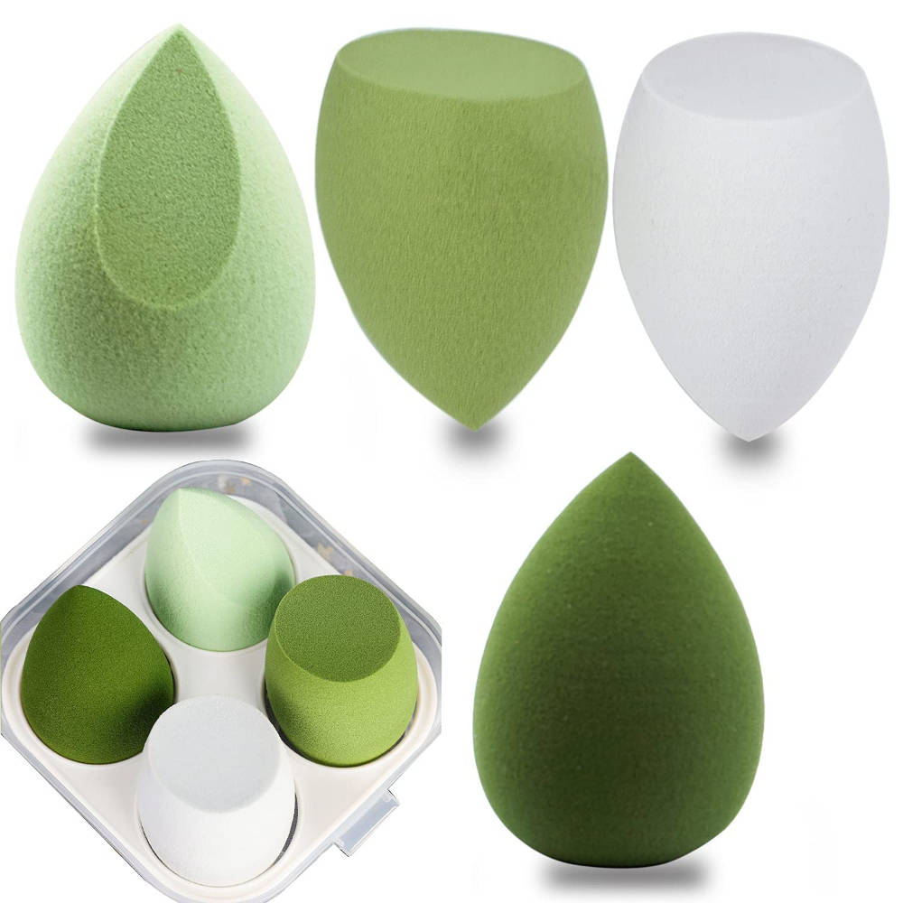 4 Makeup Sponges In Box (Beauty Applicator Puffs & Storage Case) | T32 - view 1