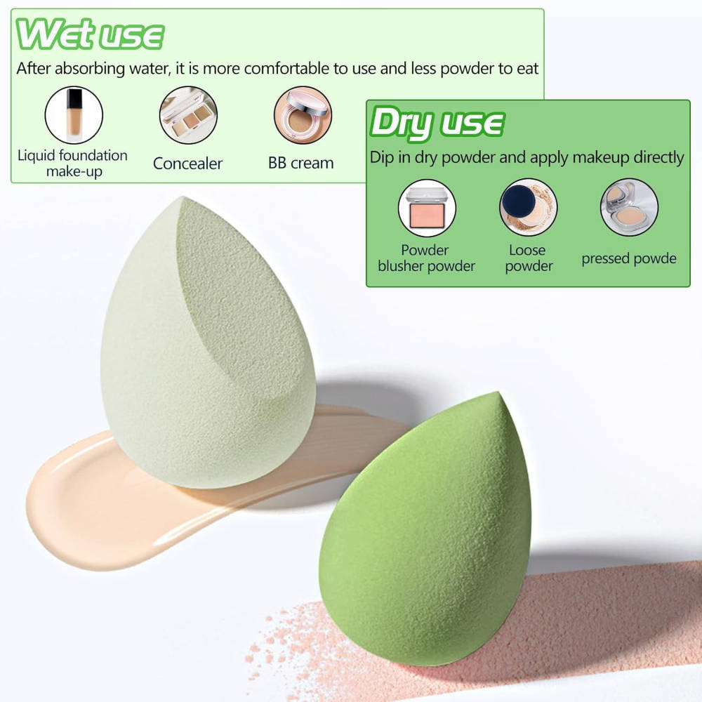 4 Makeup Sponges In Box (Beauty Applicator Puffs & Storage Case) | T32 - view 3