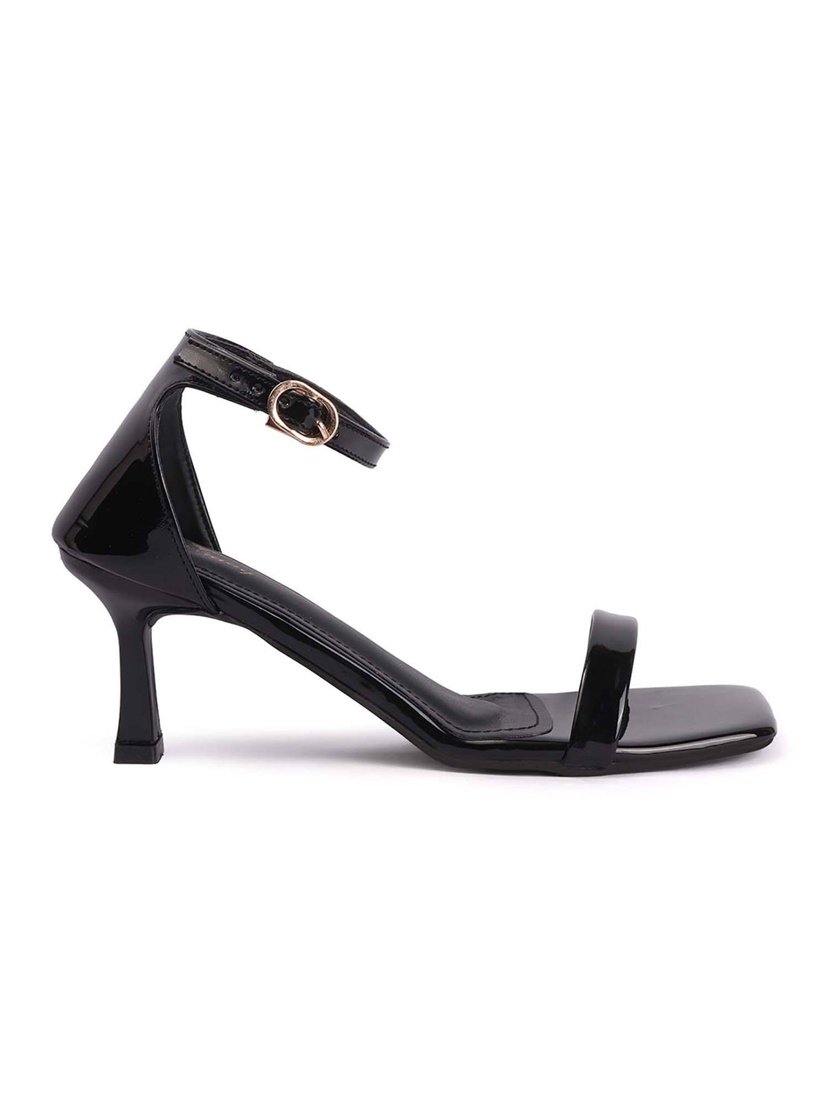 WoMen Glossy Maroon Ankle Strap Square Toe High Sandals heels | H78 - view 5