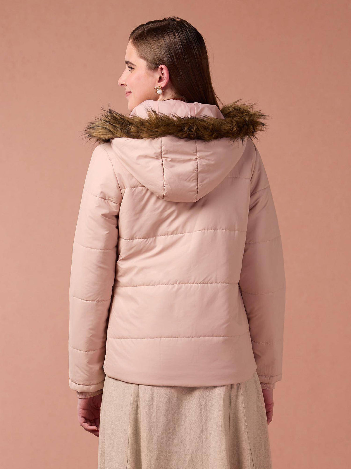 Hooded Solid Padded Jacket | JC78 - view 12