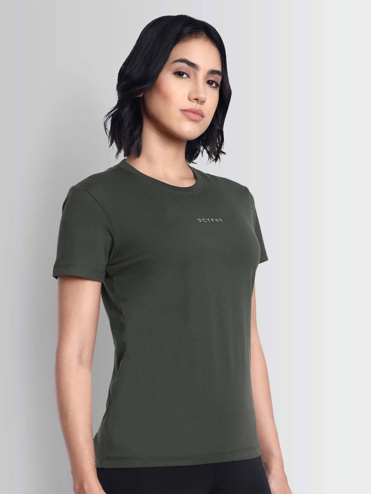 Women Essentials Stretch Brand Tee - Climbing Olive | TT89 - view 1