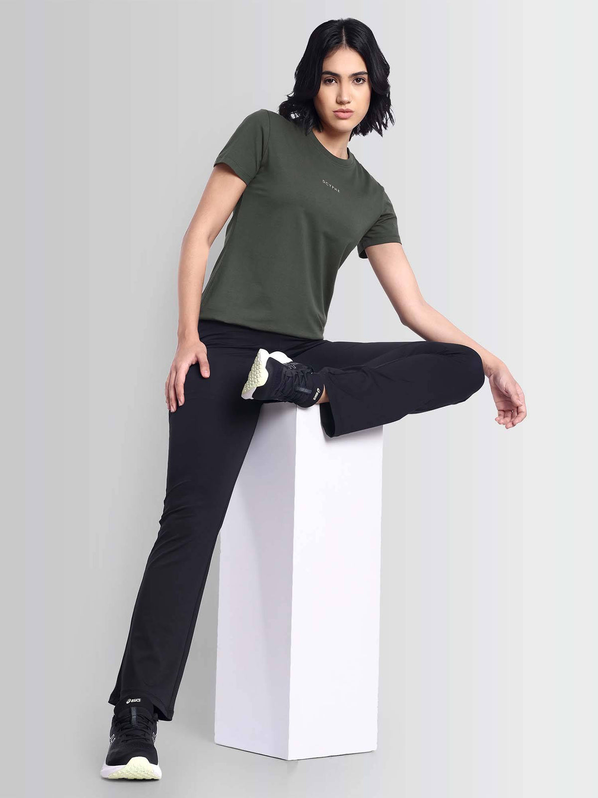 Women Essentials Stretch Brand Tee - Climbing Olive | TT89 - view 5