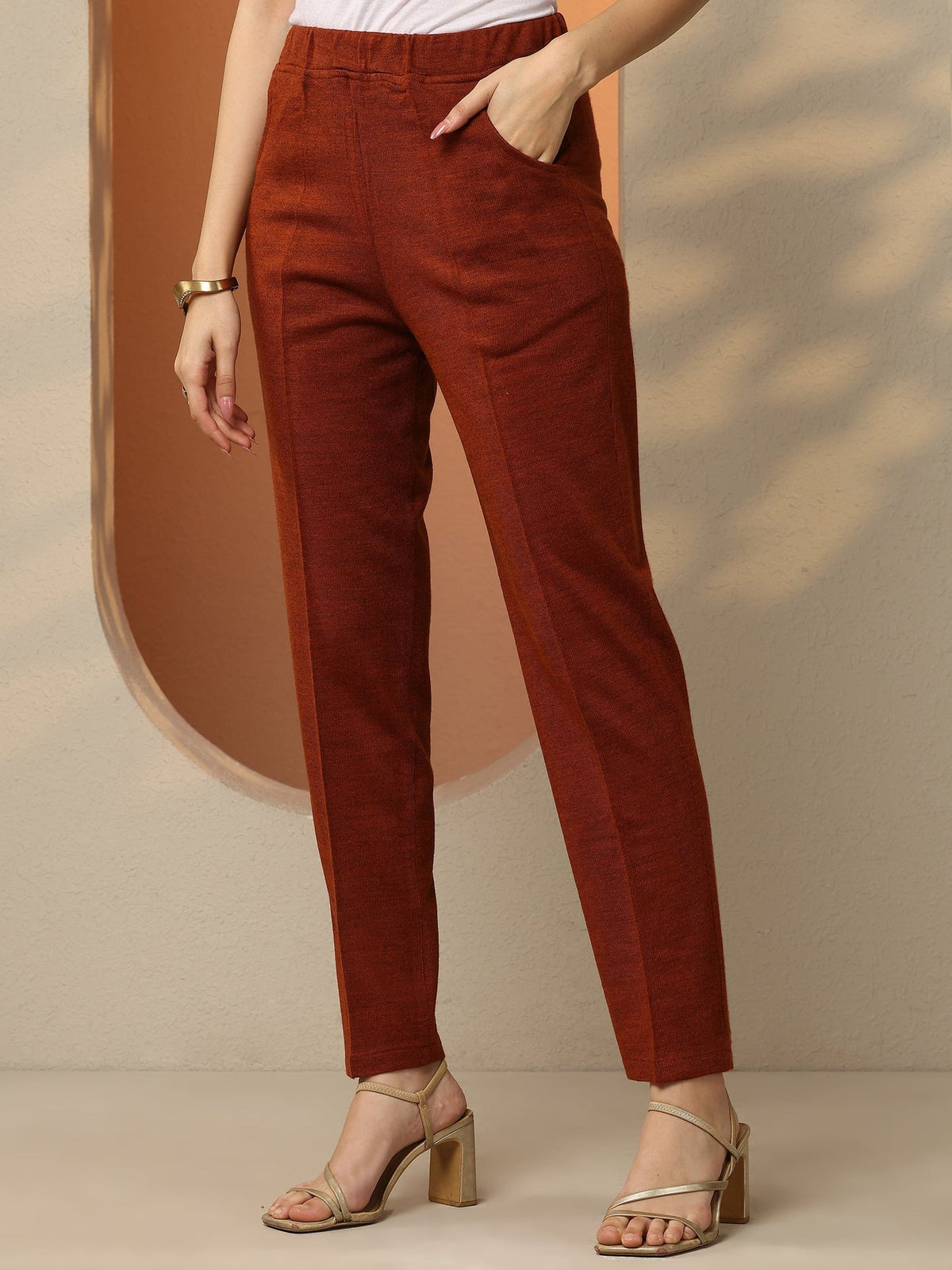 Libas Rust Embroidered Wool Co-Ord Sets CO87