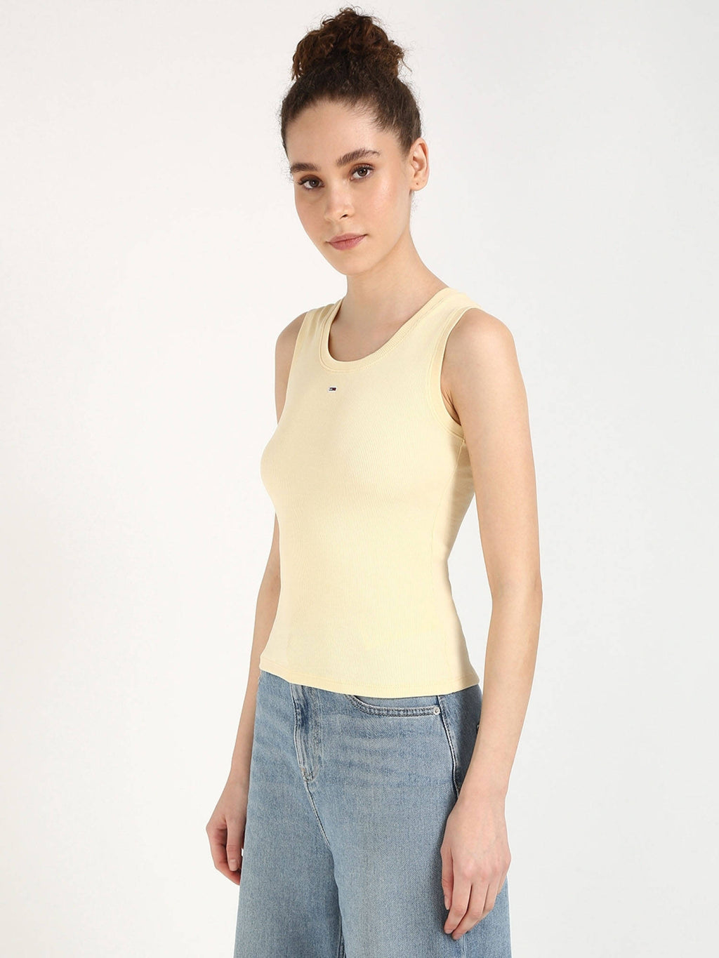Womens Beige Solid Tank Top | TT98 - view 8