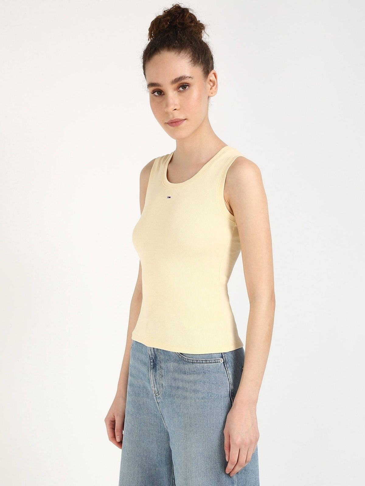 Womens Beige Solid Tank Top | TT98 - view 8