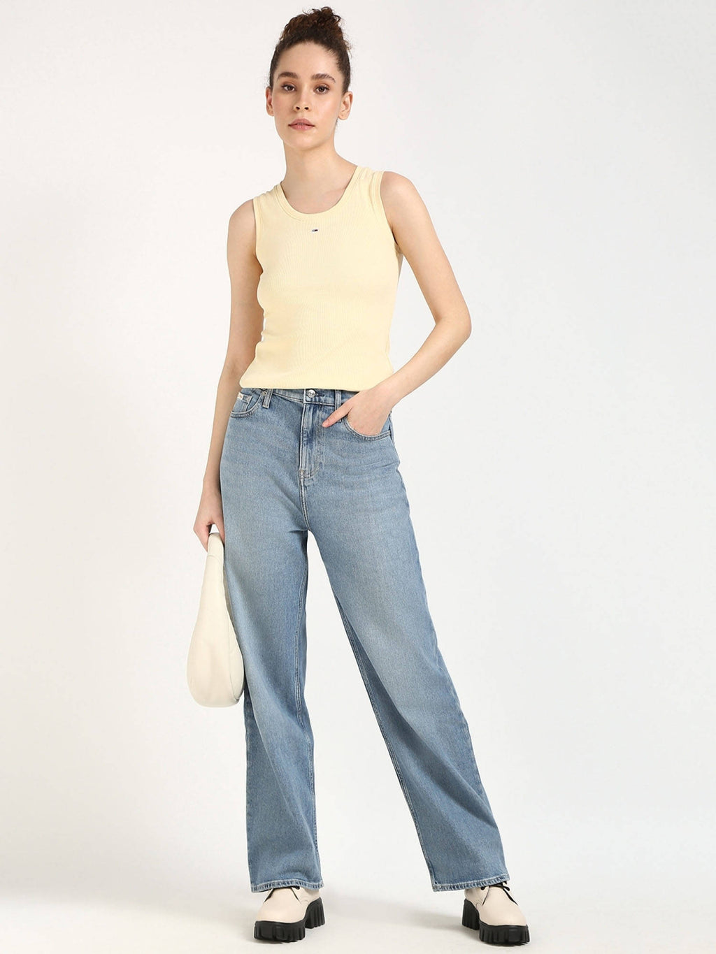 Womens Beige Solid Tank Top | TT98 - view 10