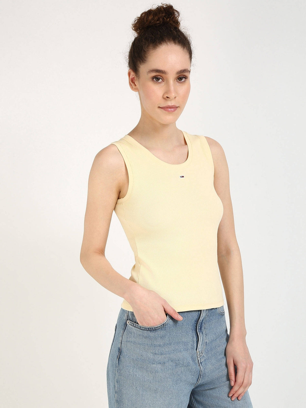 Womens Beige Solid Tank Top | TT98 - view 11